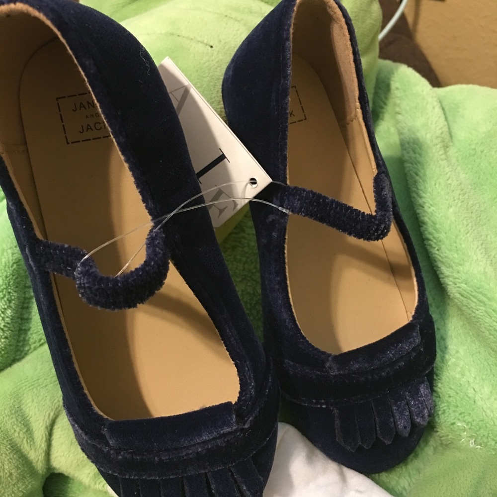 NWT Janie & Jack Blue Velvet Shoes